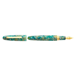 ESTIE SEA GLASS / GOLD TRIM FOUNTAIN PEN
EF, F, M, B, Stub 1.1, EF Flex, F Flex, Journaler, Scribe, Needlepoint