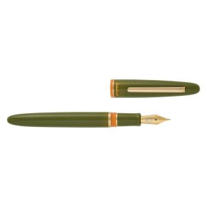 ESTIE BACK TO THE LAND QUIRKY LEAF GOLD TRIM BALLPOINT